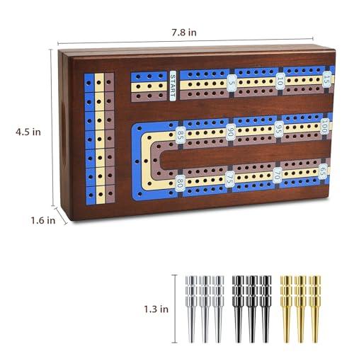 Foldable Wooden Cribbage Board Game Set