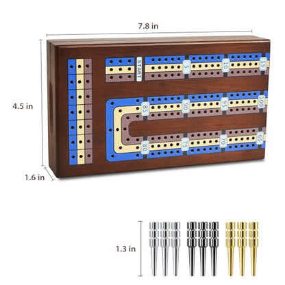 Foldable Wooden Cribbage Board Game Set