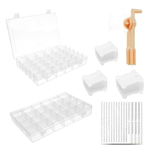 2 Pack Embroidery Floss Organizer with 216 Pcs Embroidery Floss