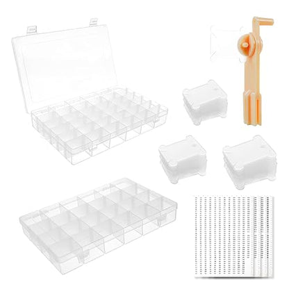 2 Pack Embroidery Floss Organizer with 216 Pcs Embroidery Floss