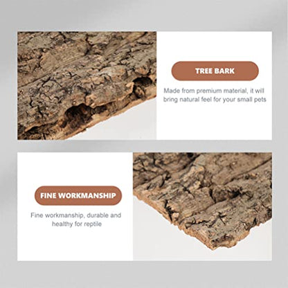Cork Bark 3Pcs Plants Decor Cork Terrarium Background Decorative Tree Bark Adornment Reptile Climbing Plaything for Gecko Lizard Tortoise Frog Bearded Dragon Tank Access