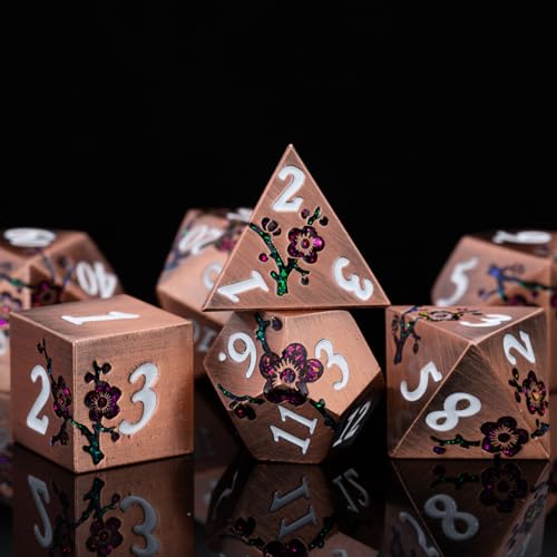 Glitter Purple DND Metal Dice