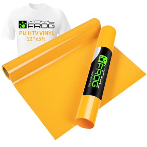 Yellow Heat Transfer Vinyl Roll 12" x5ft Matte HTV Vinyl (5 Foot)