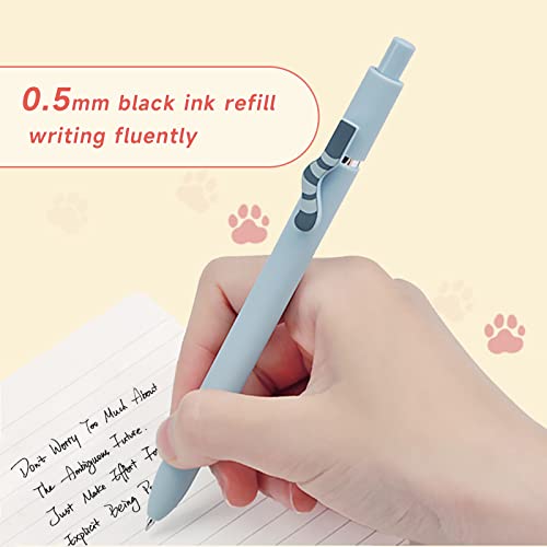 Cat Pens 8 Pcs 0.5mm Cute Kawaii Black Ink Fine Point Smooth Writing