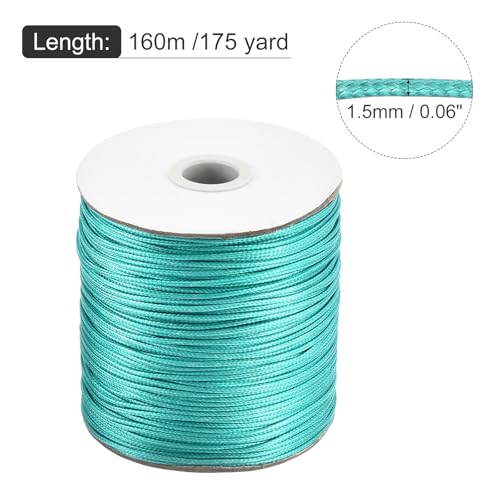 Waxed Cord 1.5mm Waxed Polyester Cord 175 Yard Wax String for Bracelet Making