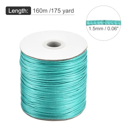 Waxed Cord 1.5mm Waxed Polyester Cord 175 Yard Wax String for Bracelet Making