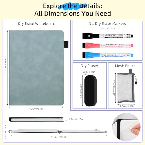Portable Dry Erase Whiteboard Notebook