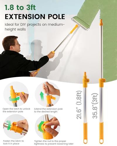 12 Inch Paint Roller Kit with Extension Pole