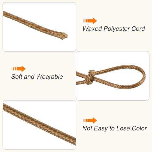 Waxed Cord 0.5mm Waxed Polyester Cord 175 Yard Wax String for Bracelet Making