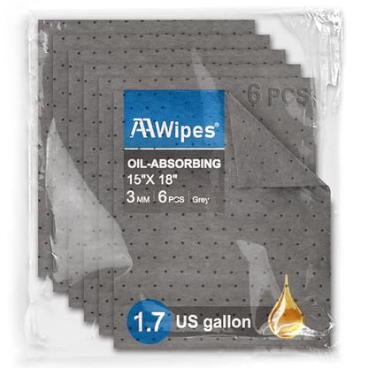 Oil Absorbent Pads Mat 15" X 18" 6 Packs Pre