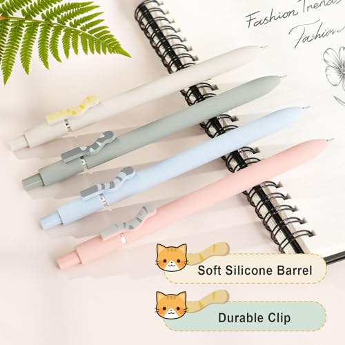 Cat Pens 4Pcs 0.5mm Black Ink Fine Point Pens for Journaling (4 Count)