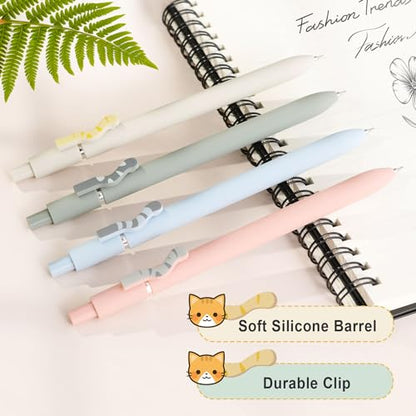 Cat Pens 4Pcs 0.5mm Black Ink Fine Point Pens for Journaling (4 Count)