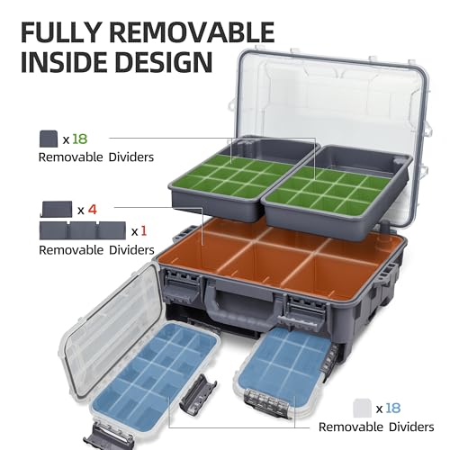 Universal Fishing Tackle Box with Two Small Tackle Tray