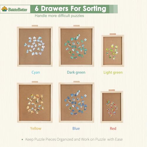 1500 Pieces Rotating Puzzle Board with 6 Drawers