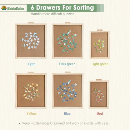 1500 Pieces Rotating Puzzle Board with 6 Drawers