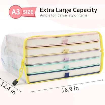 12 Pack A3 Mesh Zipper Pouch Bags (12 Count)