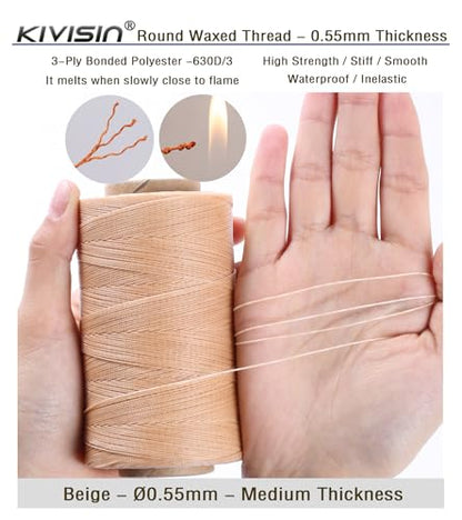 Sturdy Bonded Waxed Polyester Thread (1311 Foot)