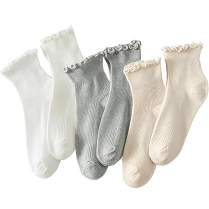 6 Pairs of Ruffle Socks Women (12 count)