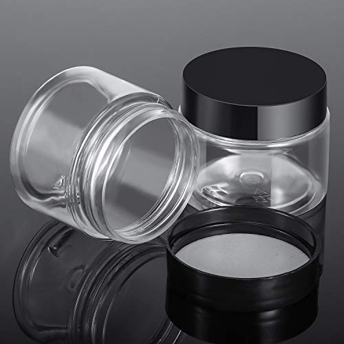 12 Pack 2 oz Plastic Container Jars with Lids Round Clear Travel Cosmetic Container Slime Jars for Toiletries (24 Count)