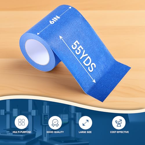 Wide Blue Painters Tape 6 Inch x 55 Yards Masking Tape (165 Foot)