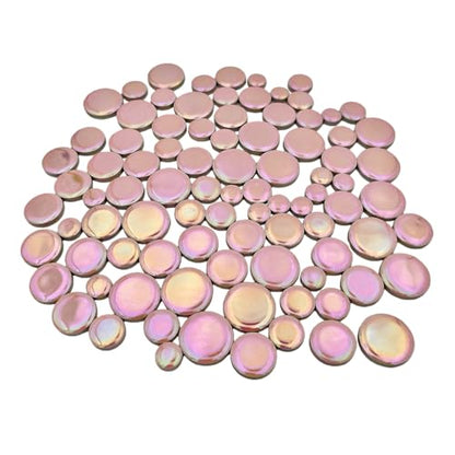 200g Iridescent Round Mosaic Tiles for Crafts Bulk