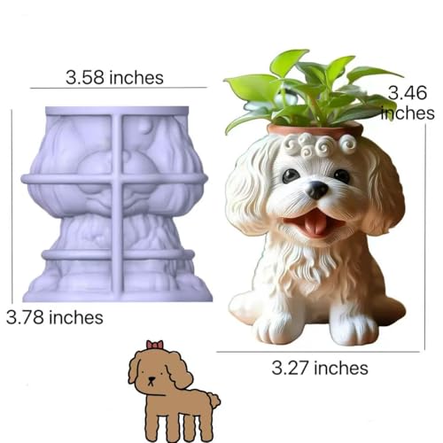 Animal Resin Molds Silicone 3D Cute Teddy Dog Epoxy Resin Plaster Candle Holder Wax Molds for Candle Making