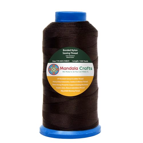 Size 69 210D T70 Dark Brown Bonded Nylon Thread (4500 Foot)
