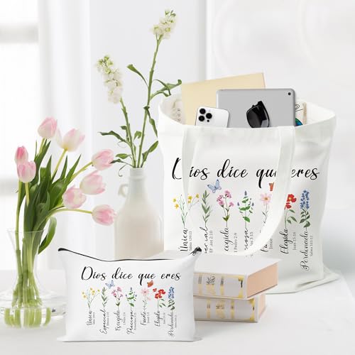 Spanish Canvas Tote Bag with 1 Makeup Bag