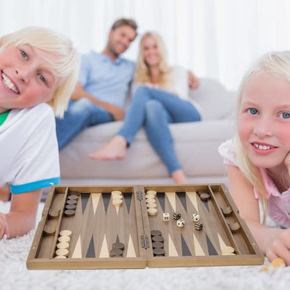 GSE Premium Wooden Inlay Backgammon Board Set