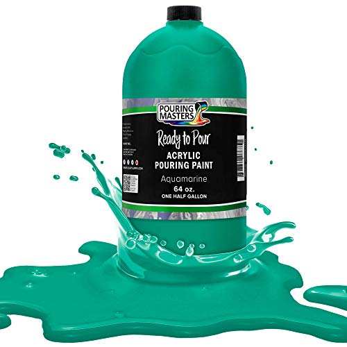 Aquamarine Acrylic Ready to Pour Pouring Paint (64 Fl Oz)