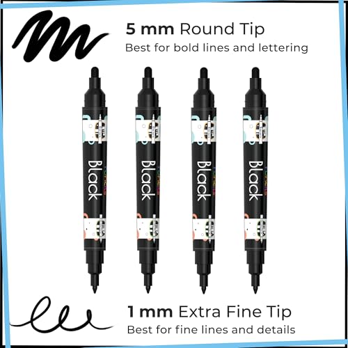 4 Black Acrylic Paint Marker Pens