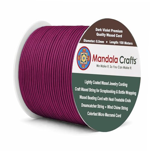 0.5mm Dark Violet Waxed Cord (327 Foot)