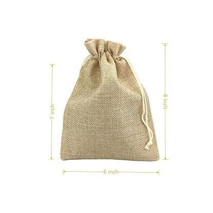 Pack of 25 Burlap Gift Bags with Drawstring Linen Jewelry Pouches Wedding Hessian Jute Bags for Birthday Jewelry and Treat Pouches Party Wedding Favors Gift Art and DIY Craft (25 Count)