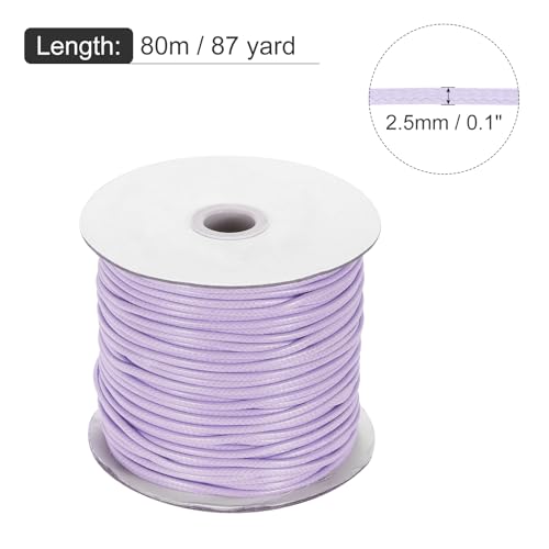 Waxed Cord 2.5mm Waxed Polyester Cord 87 Yard Wax String for Bracelet Making