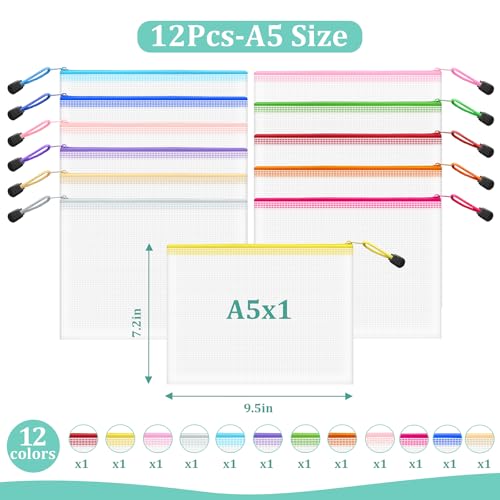 12pcs Mesh Zipper Pouch Bags Small (9 Count)