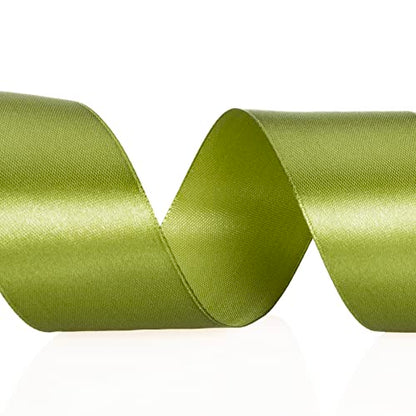 1 1 2 Inch Moss Green Solid Satin Ribbon for Gift Wrapping
