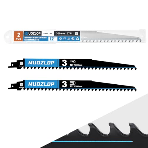 2Pack 12inch 3TPI High Reciprocating Saw Blades (2 Count)