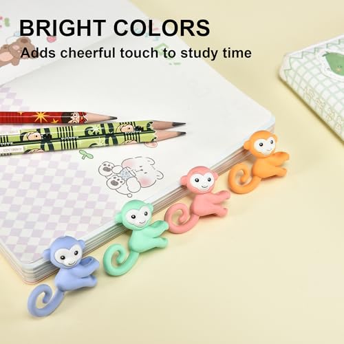 32Pcs Monkey Pencil Top Erasers for Kids