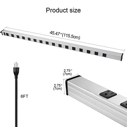 Long Heavy Duty Metal Power Strip