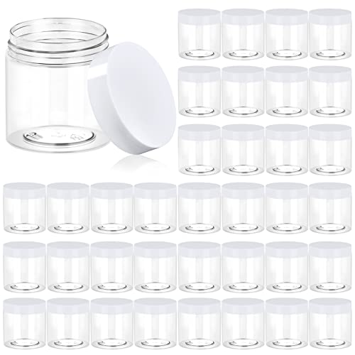 36 Pack 4 OZ Plastic Jars Clear Cosmetic Container with Lids