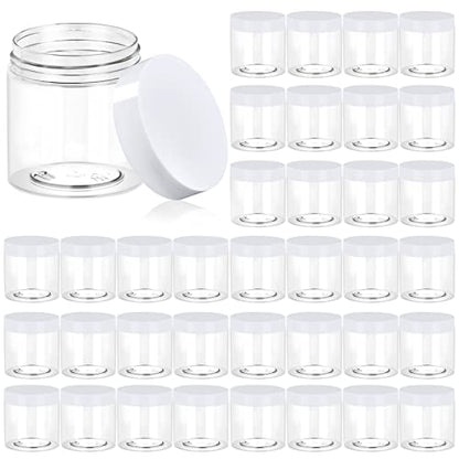 36 Pack 4 OZ Plastic Jars Clear Cosmetic Container with Lids