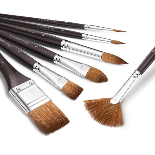 Sable Watercolor Brushes Professional (7 Count)