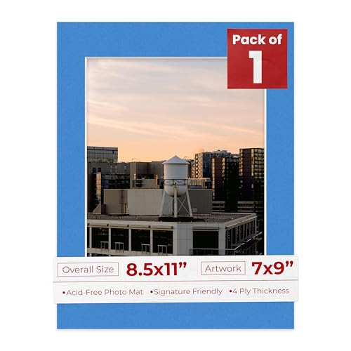 8.5x11 Mat Bevel Cut for 7x9 Photos