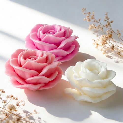Petal Flower Rose Peony Tulip Cylinder Candle & Resin Mold