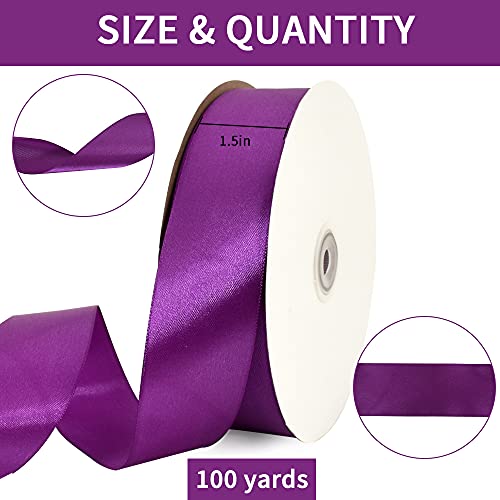 100 Yard Dark Purple Satin Ribbon 1 (300 Foot)
