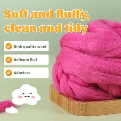 3.53oz Needle Felting Wool Roving Wool for Felting Wool Felting Supplies