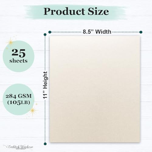 Cardstock Warehouse Stardream Opal Ivory Cardstock Paper (25 Count)