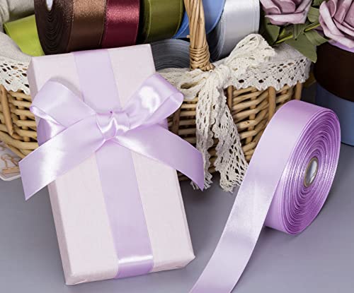 1 Inch Lilac Solid Satin Ribbon for Gift Wrapping