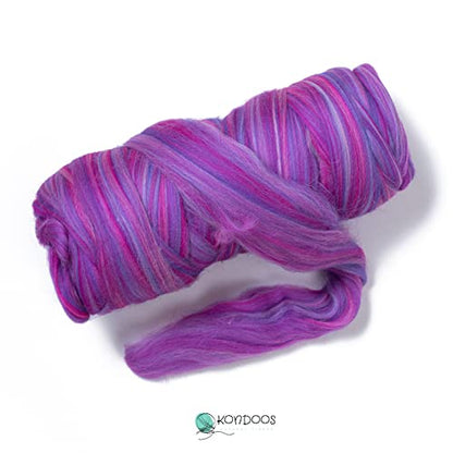 Multi Colored Natural Wool roving