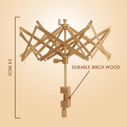 Wooden Umbrella Yarn Swift for Knitting & Crochet